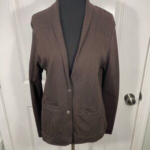 Ethos Paris  Brown Blazer Jacket Size Large CB-